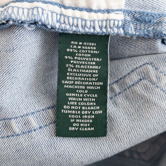 Lauren Ralph Lauren Blue Embroidered Cropped Denim Jeans Size 2 - Picture 6 of 6
